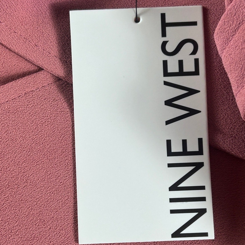 NINE WEST Women Rose Tie Sleeve Trench Coat Double Breasted Belted Midi 2XL NEW - Picture 9 of 11